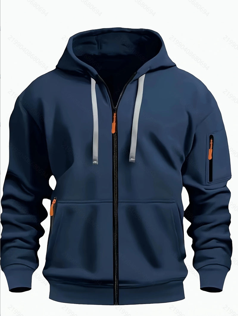 Carter Zip Hoodie Jacket — Navy Blue