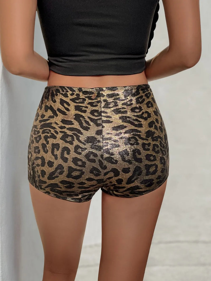 Leopard Mid-Rise Waist Shorts 2