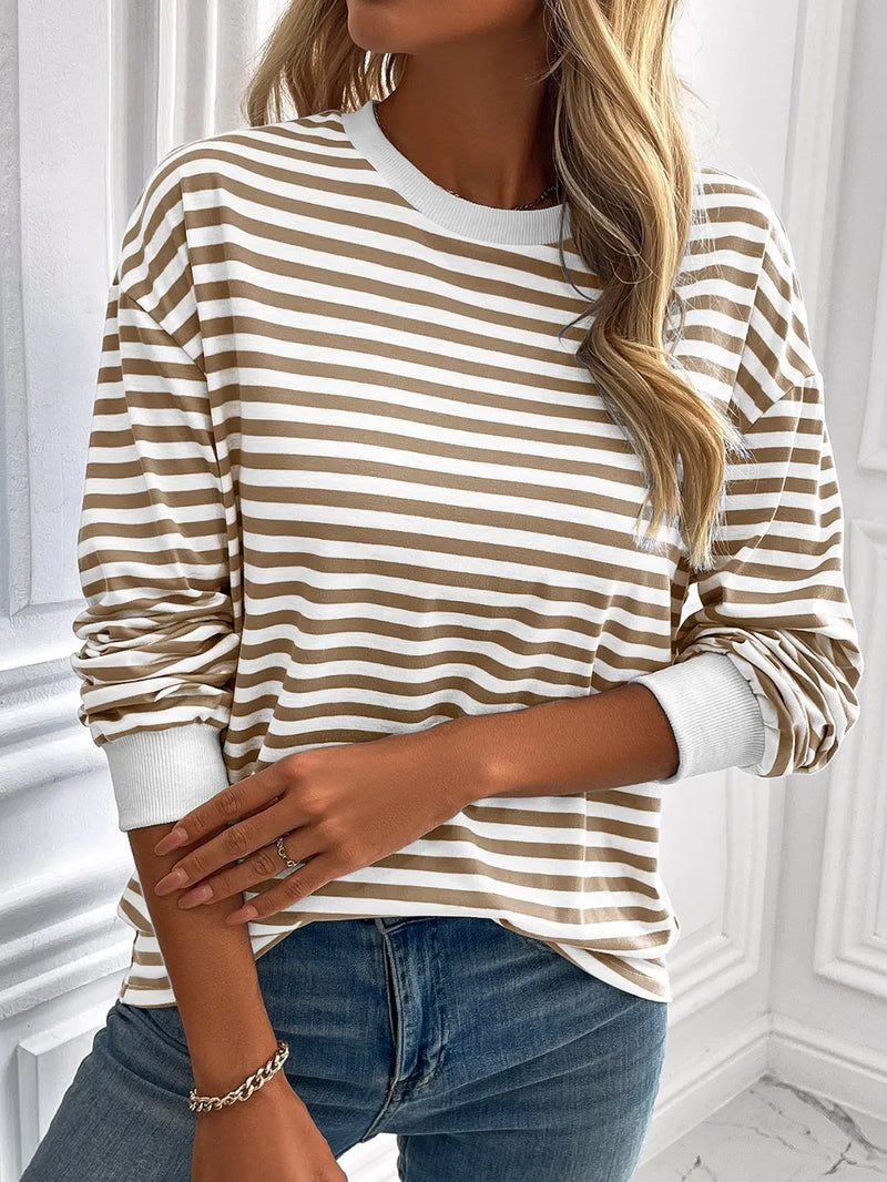 Ivy Lane Striped Round Neck Long Sleeve Sweatshirt 3