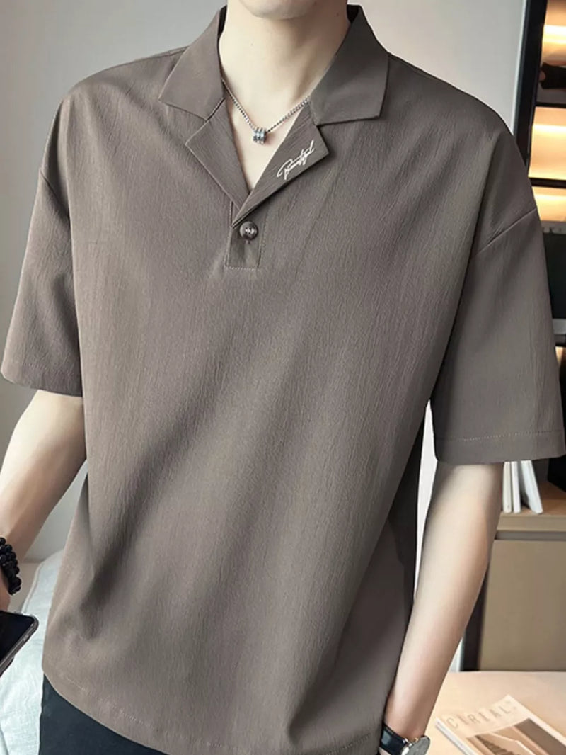 Men's Plus Size Short Sleeve Polo Shirt with Embroidered Detail 6