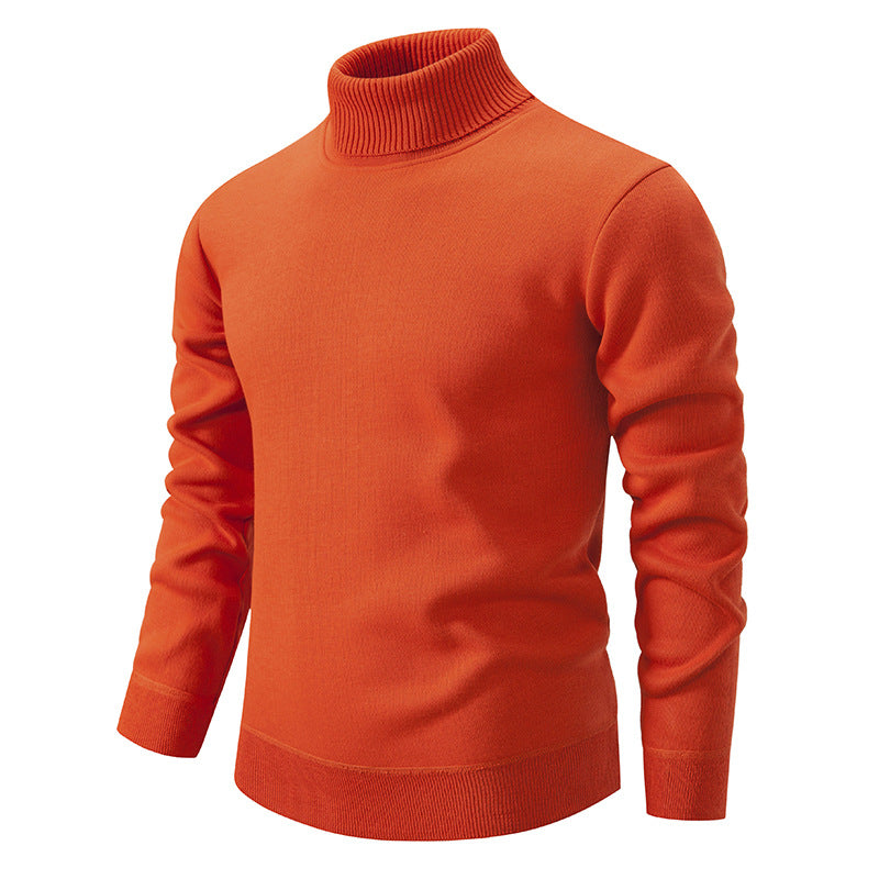 Mercer Black Turtleneck Sweater — Orange