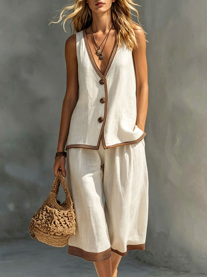Brisa Knit Vest & Shorts Two-Piece Set
