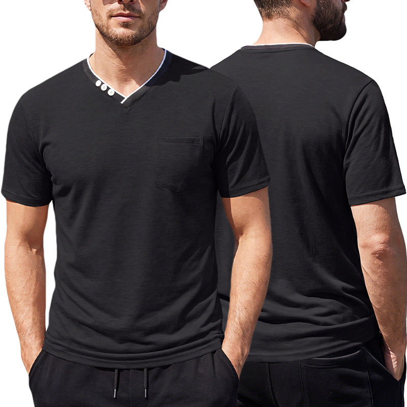 Camiseta Henley de Cuello de Pico