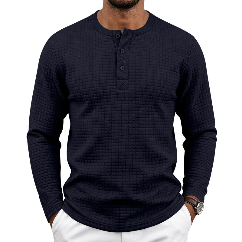 Jacquard Plaid Henley 1