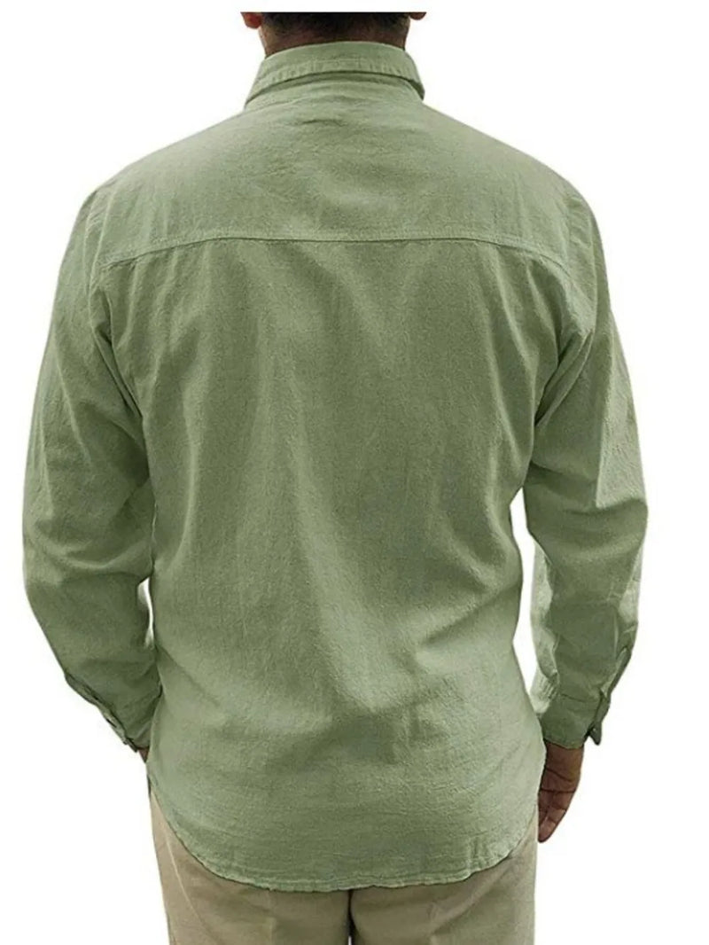 Men's Plus Size Button Up Long Sleeve Shirt 3
