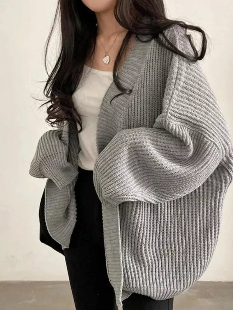 Open Front Oversized Knit Cardigan 6