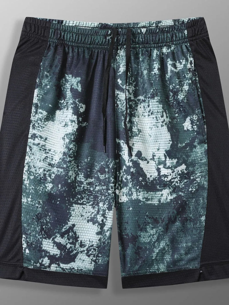 Men's Full Size Abstract Print Shorts Plus Size 4