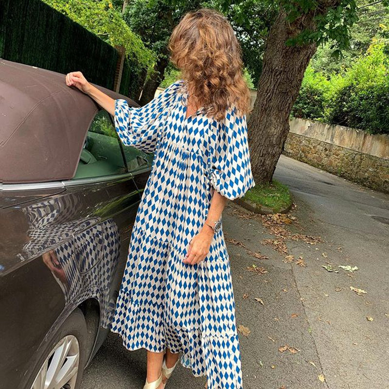 Marisol Bohemian Midi Dress — Sky Blue