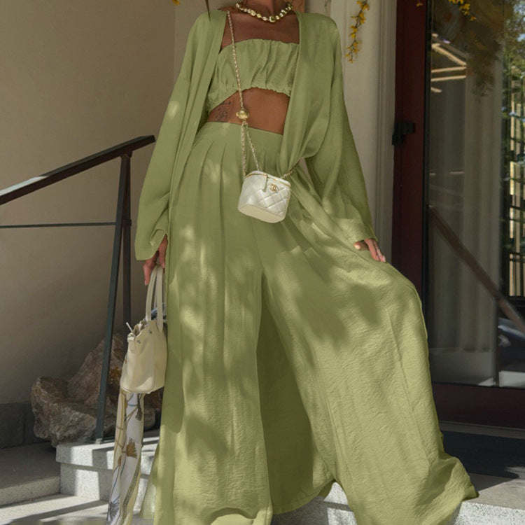 Sage Green Linen 3-Piece Lounge Set — Sage Green