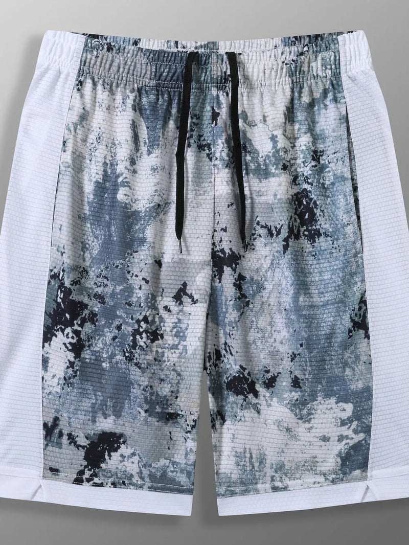 Men's Full Size Abstract Print Shorts Plus Size 1