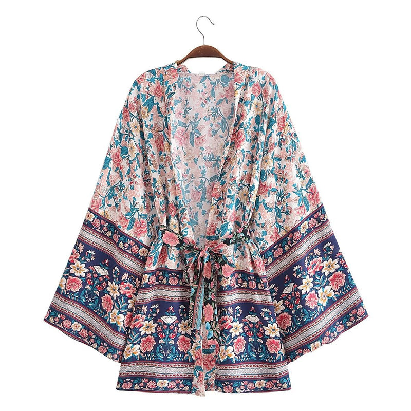 Sage Floral Paisley Boho Kimono 5