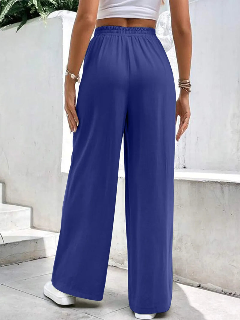 High Waist Wide Leg Pants with Pockets 6