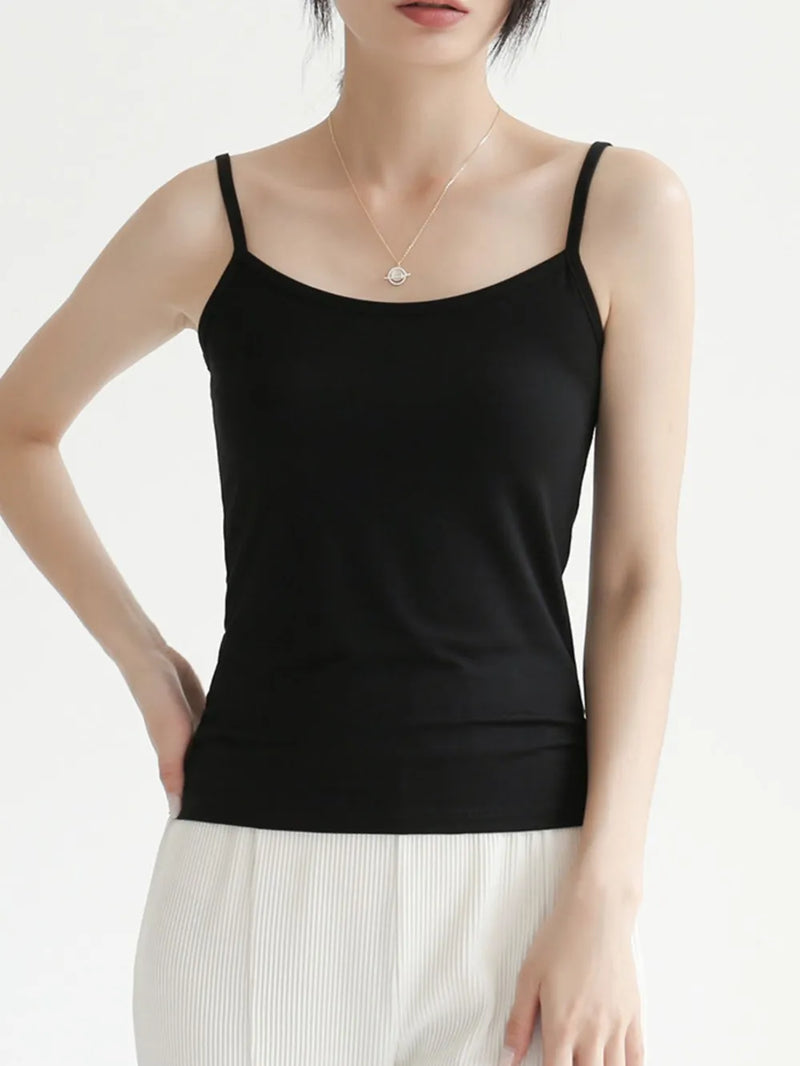 Solid Color Scoop Neck Cami | Hazel & June Black