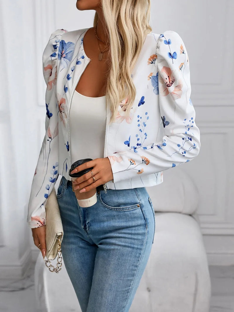 Printed Zip Up Long Sleeve Jacket 4