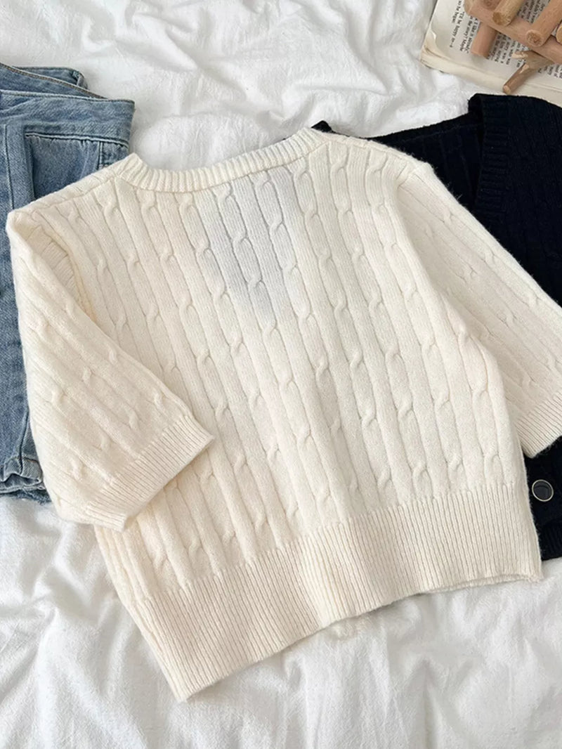 Texture Knit Button Down Cardigan 5