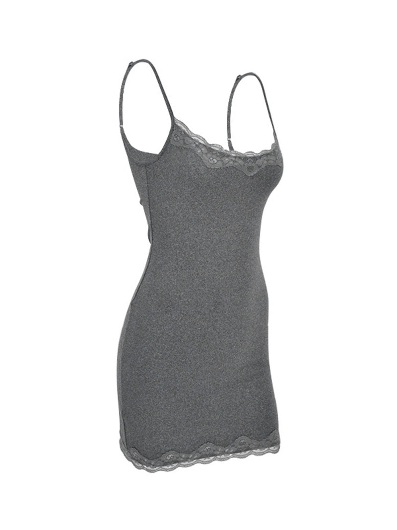 Lace Trim Bodycon Mini Dress 7