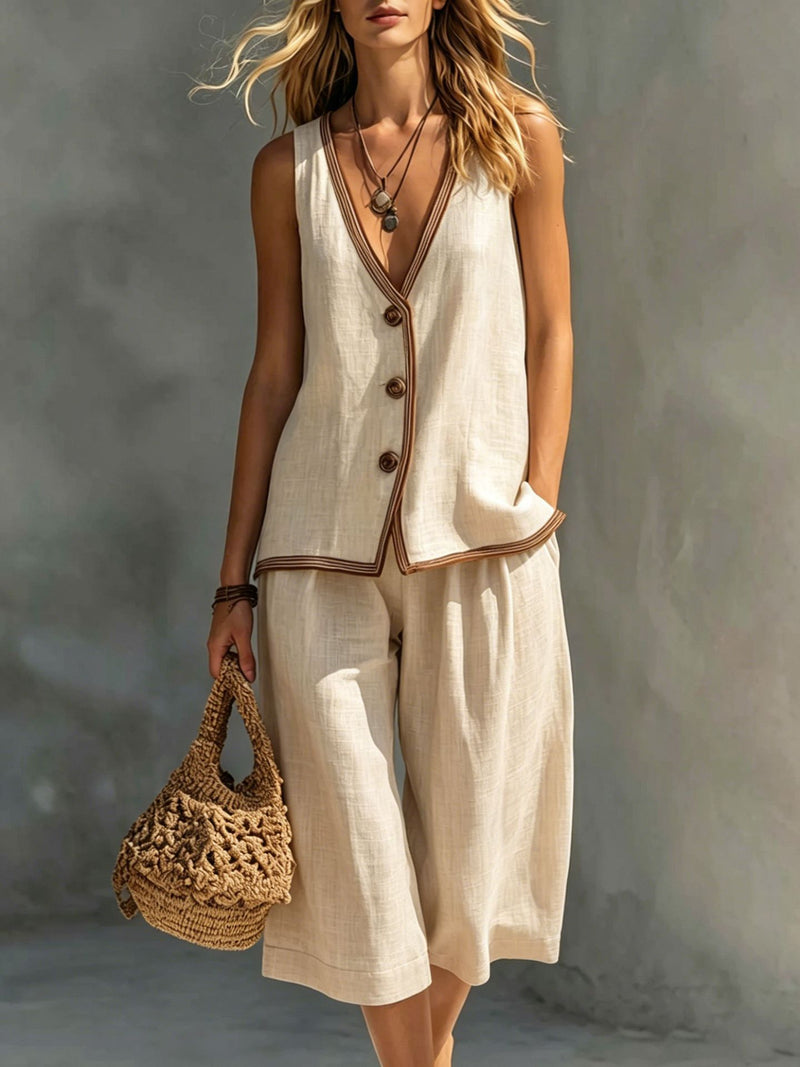 Brisa Knit Vest & Shorts Two-Piece Set