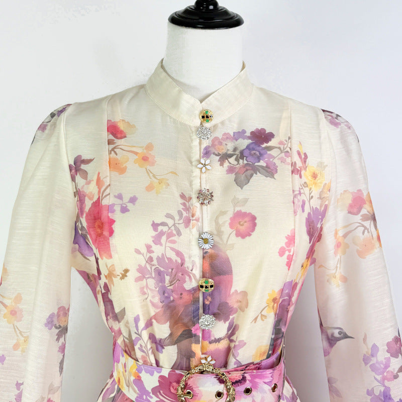 Delphine Puff-Sleeve Belted Dress 6
