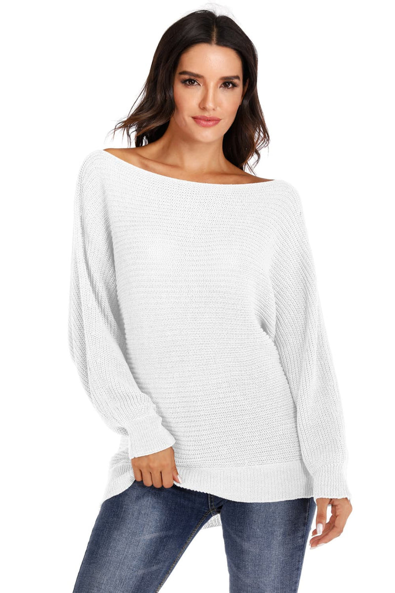 One Shoulder Dolman Sleeve Sweater 7