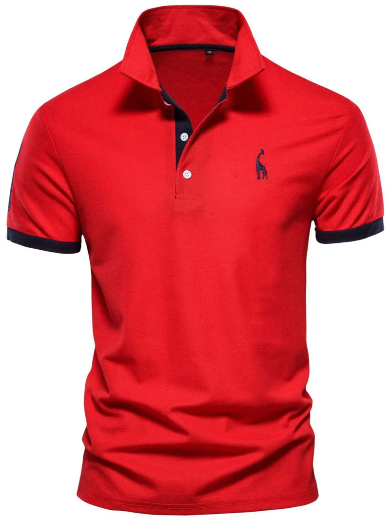 Men's Full Size Contrast Trim Classic Polo Shirt Plus Size 8