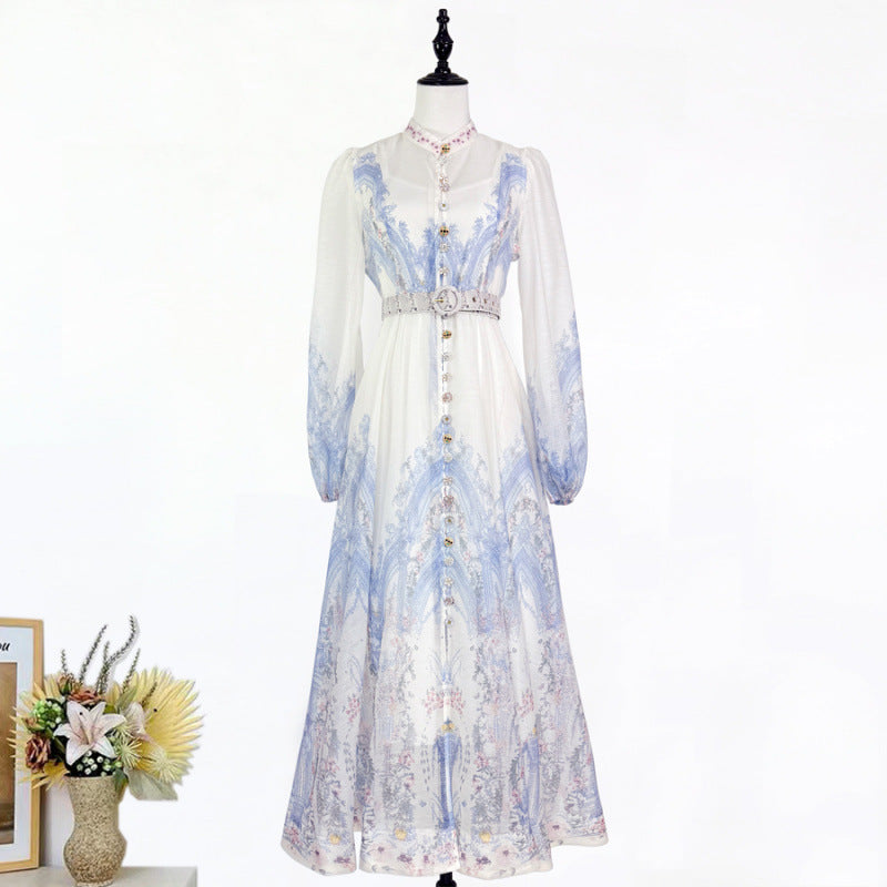 Delphine Puff-Sleeve Belted Dress 1