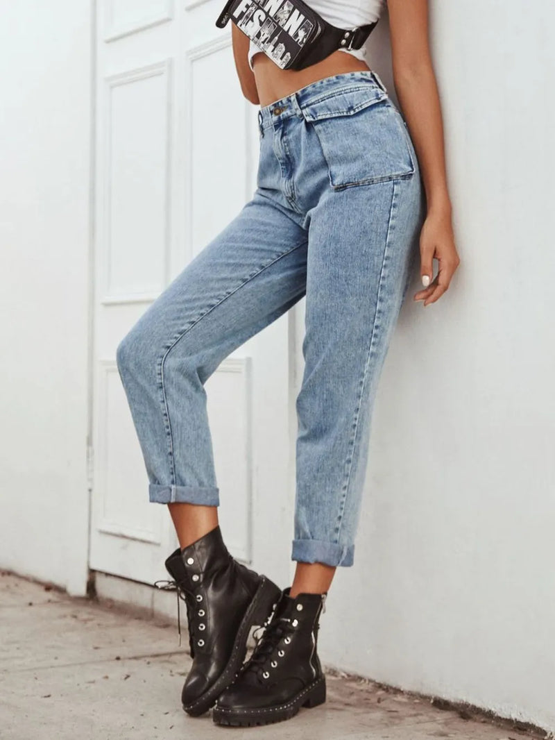 High Waist Straight Leg Jeans 2