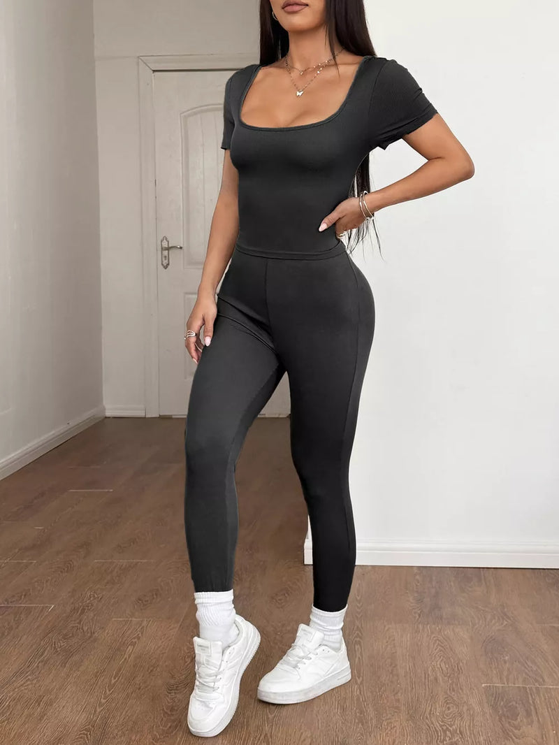 Short Sleeve Top And Leggings Set 2