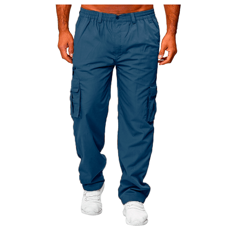 Kieran Multi-Pocket Cargo Pants — Denim blue