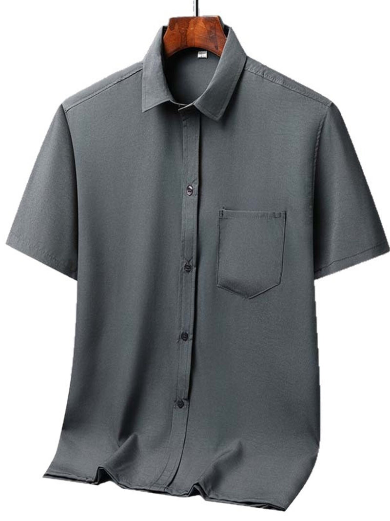 Men's Full Size Button Up Short Sleeve Shirt Plus Size 5