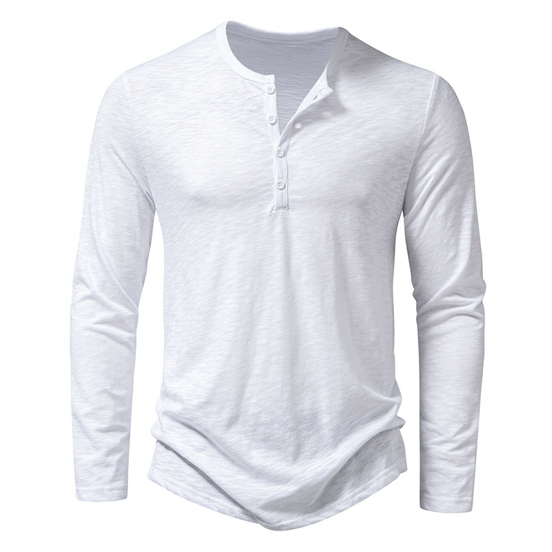 Theo Long-Sleeve Basic Tee — White