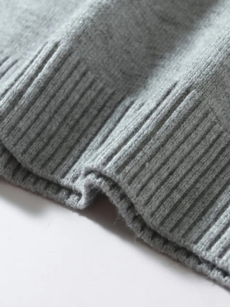 Men's Plus Size Ribbed Hem Long Sleeve Sweater 8