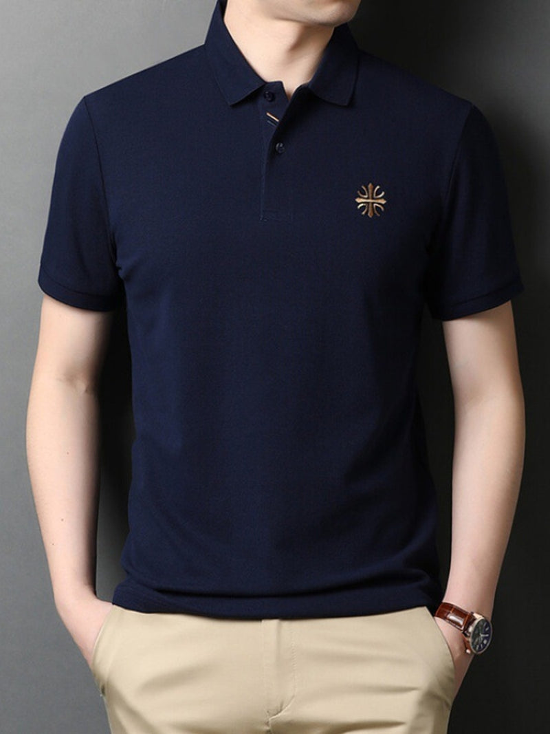 Men's Plus Size Embroidered Slim Fit Polo Shirt 4