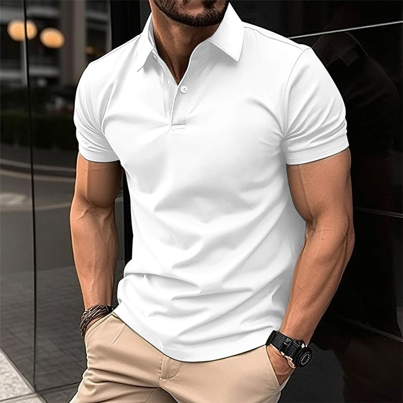 Forest Button Polo Shirt — White