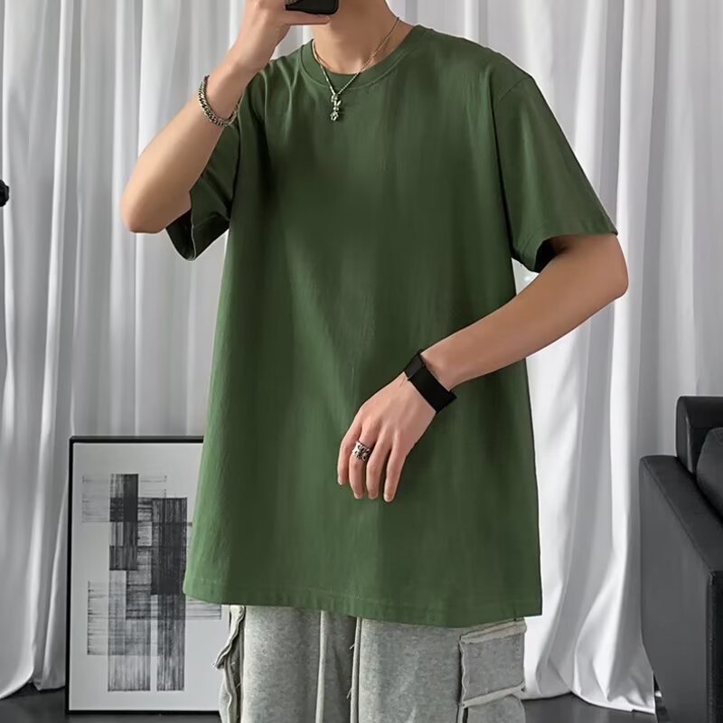 Everyday Cotton Crew Tee — Army Green