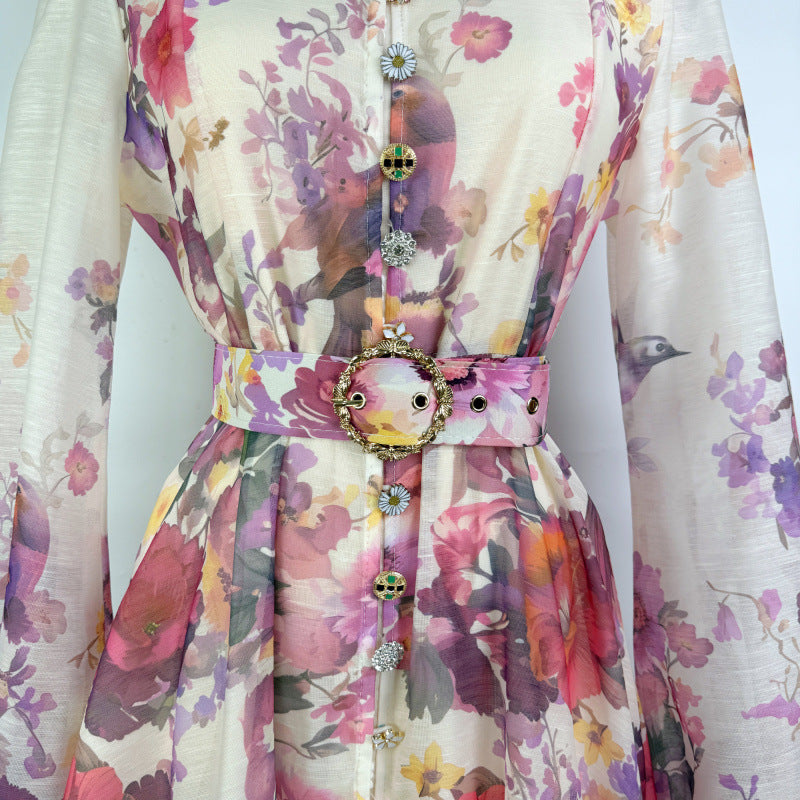 Delphine Puff-Sleeve Belted Dress 20