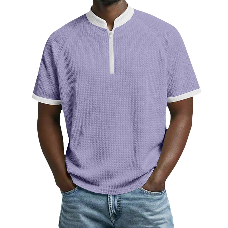 Contrast Stand-Collar Tee 2