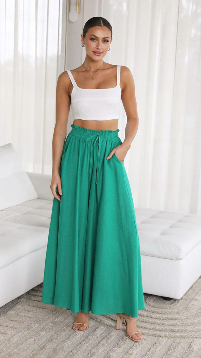 Noa Lounge Wide Leg Pants — Green