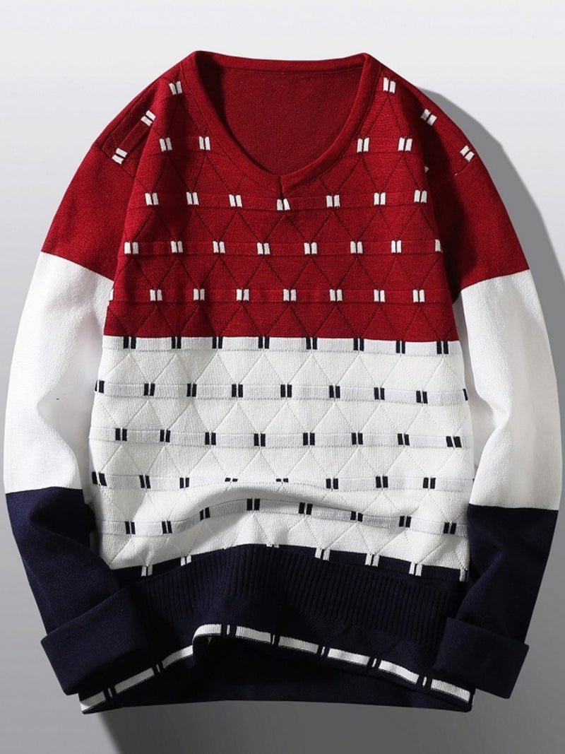 Men's V-Neck Long Sleeve Sweater 7