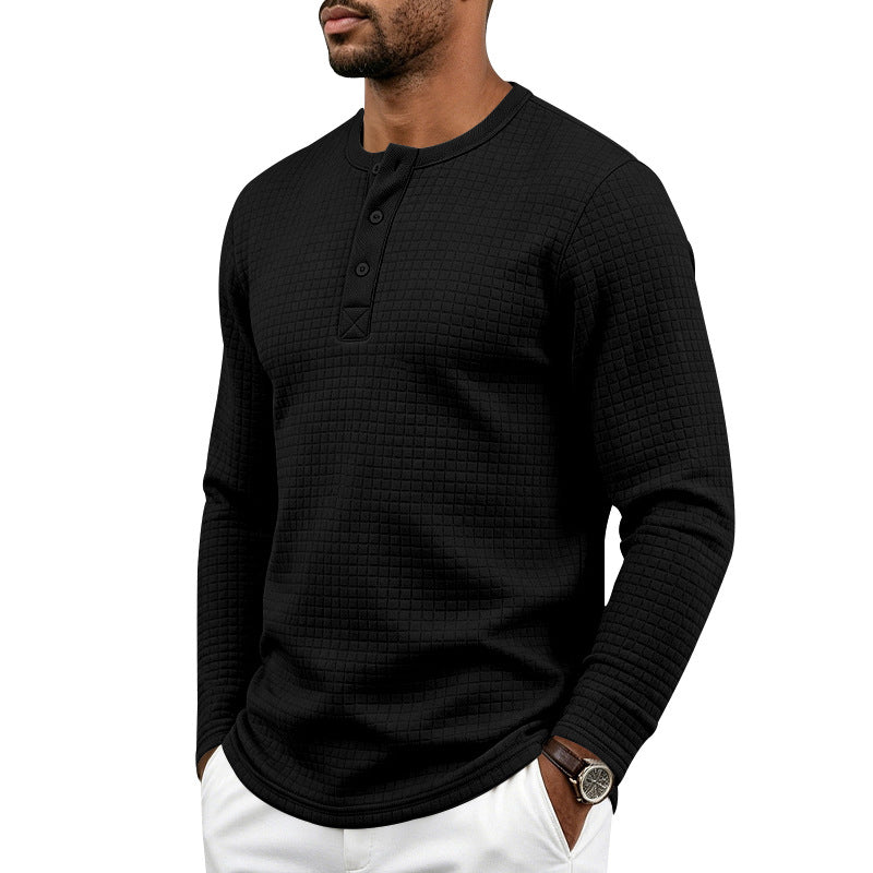 Jacquard Plaid Henley 2