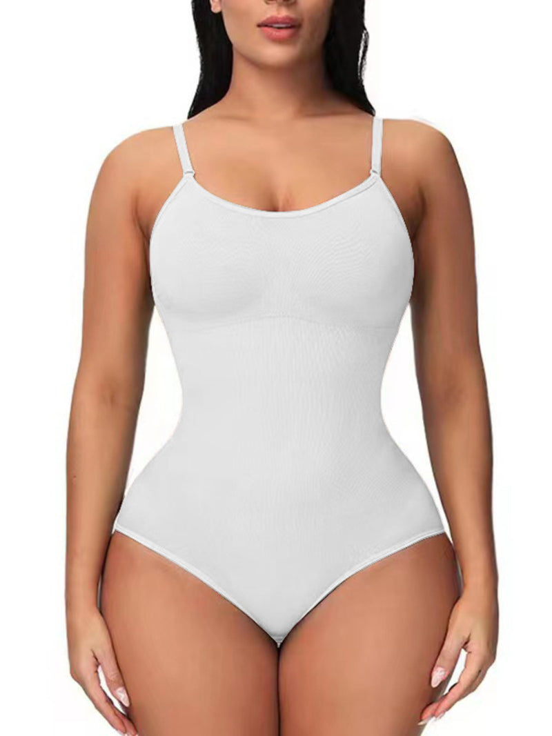 Full Size Seamless Scoop Neck Shaping Bodysuit Plus Size | Hazel & June White