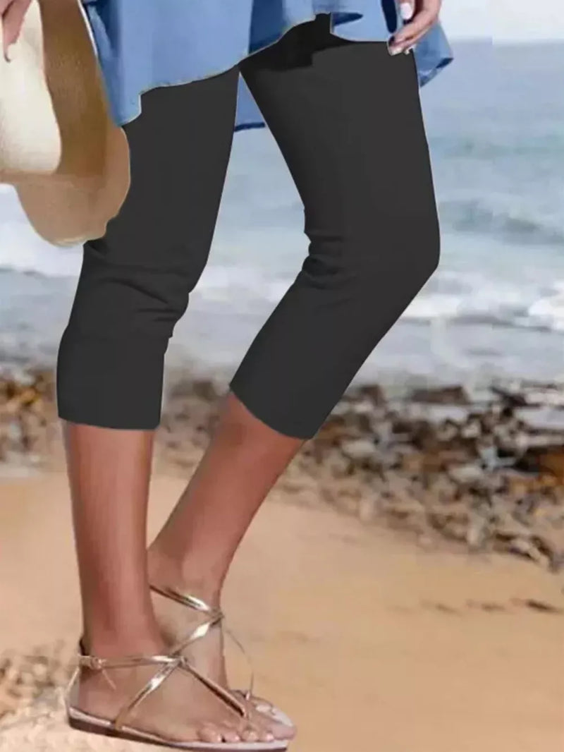 Full Size Cropped Casual Leggings Plus Size 1