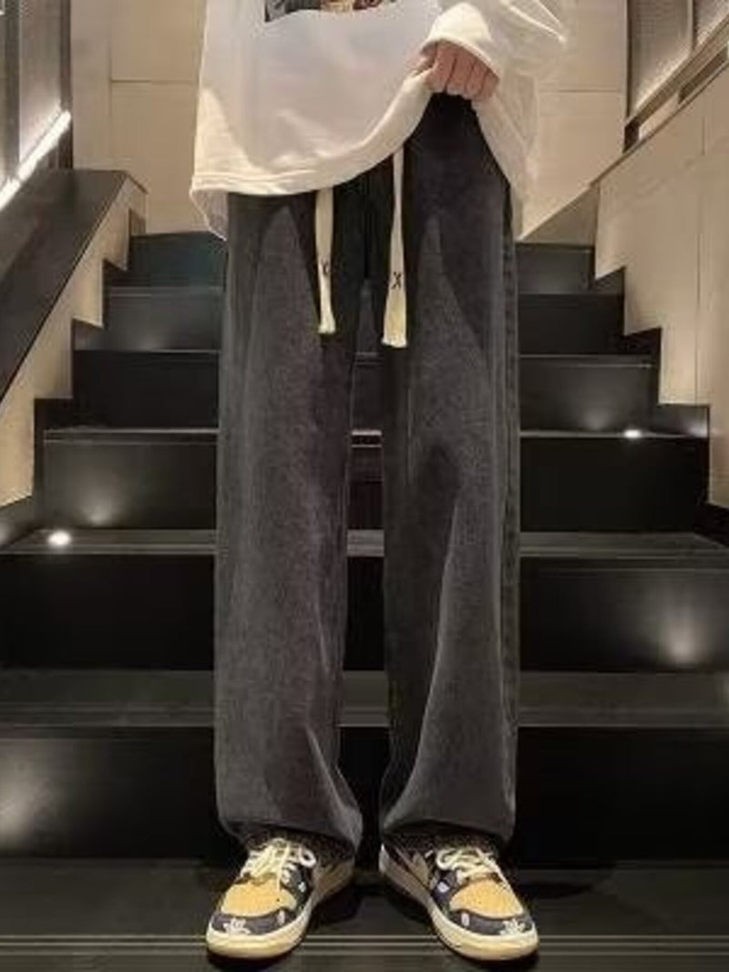 Men's Full Size Loose Fit Drawstring Wide Leg Jeans Plus Size 1
