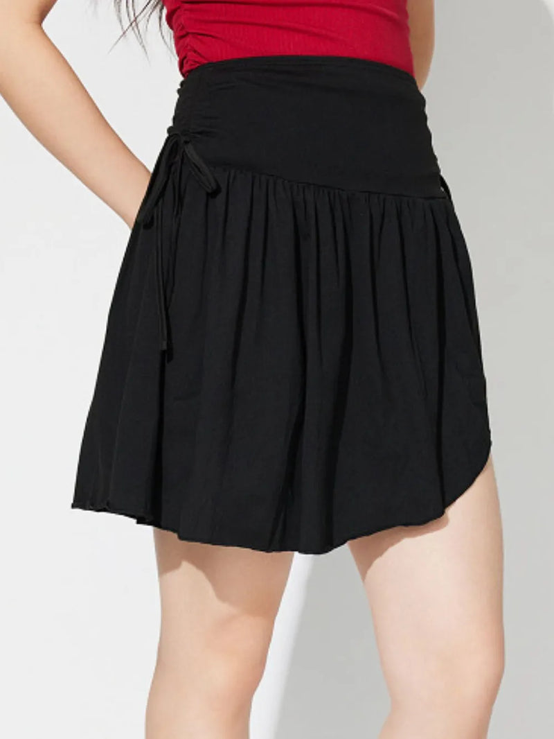 Side Tie Asymmetric Hem Mini Skirt 3