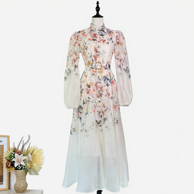 Delphine Puff-Sleeve Belted Dress 2