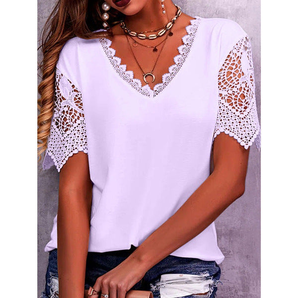 Lena Lace Sleeve V-Neck Top