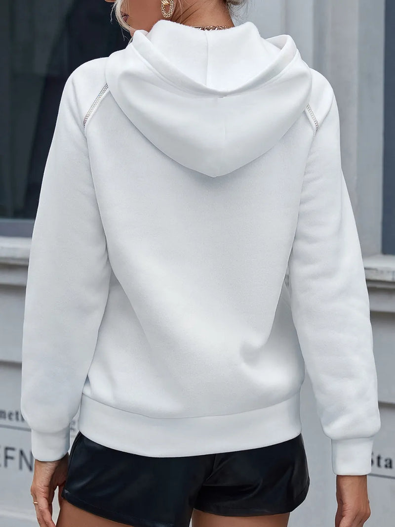 Ivy Lane Contrast Stitching Drawstring Raglan Sleeve Hoodie 6