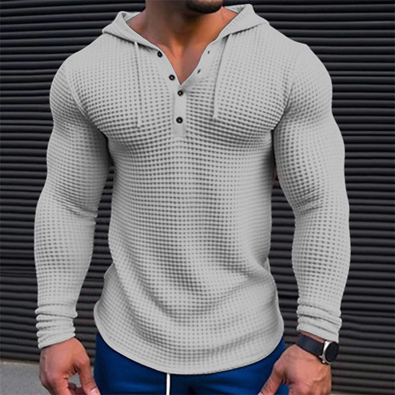 Ellis Waffle Long-Sleeve Tee — Gray