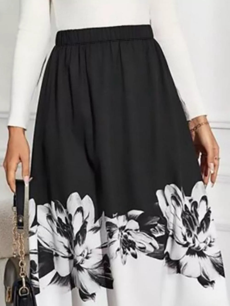 Floral Print A-Line Midi Skirt 6