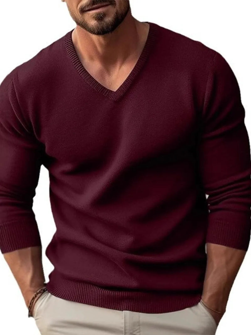 Men's Full Size Ribbed Hem Long Sleeve Sweater Plus Size 8