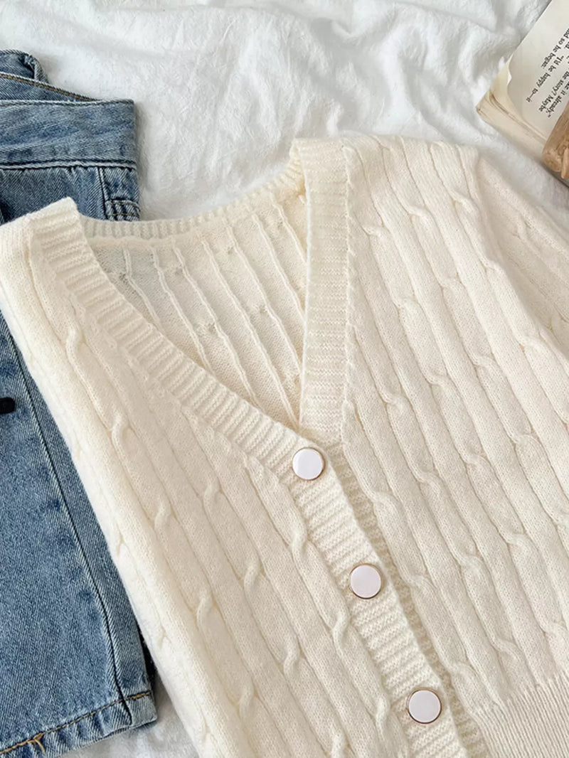 Texture Knit Button Down Cardigan 6